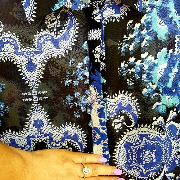 ASOS Mixed Print Blouse Sz 14- EUC! - Picture 3 of 6